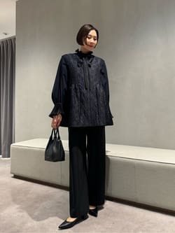 レースプリーツ フリル ブラウス