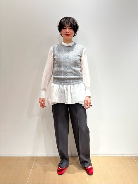 ESTNATION / コットンシルク フリルチュニックブラウス《EXCLUSIVE