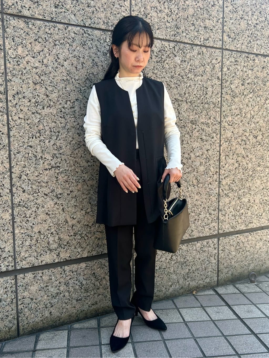 エニデイカセット】タック切り替えジレ/セミオケ/きれいめ/レイヤード