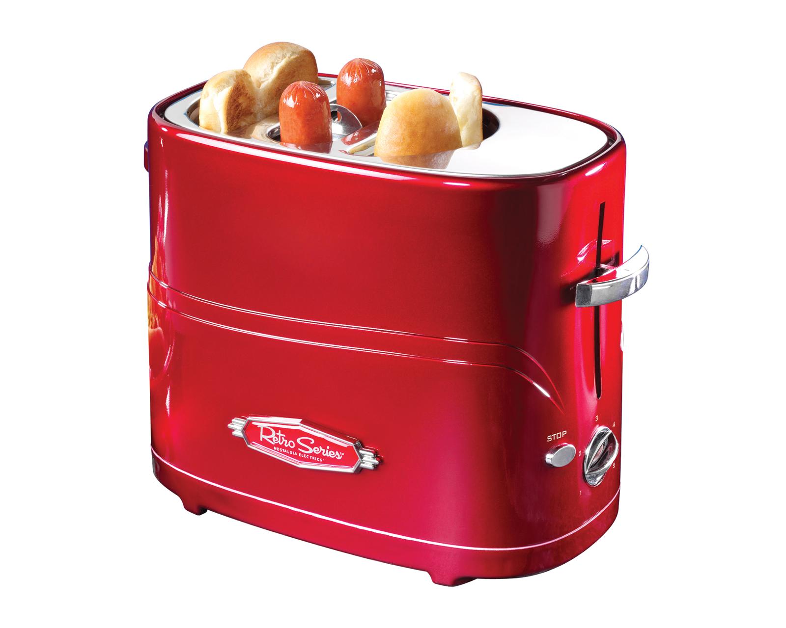 Summit Gifts HDT600RETRORED Pop Up Hot Dog Toaster - Red | Summit