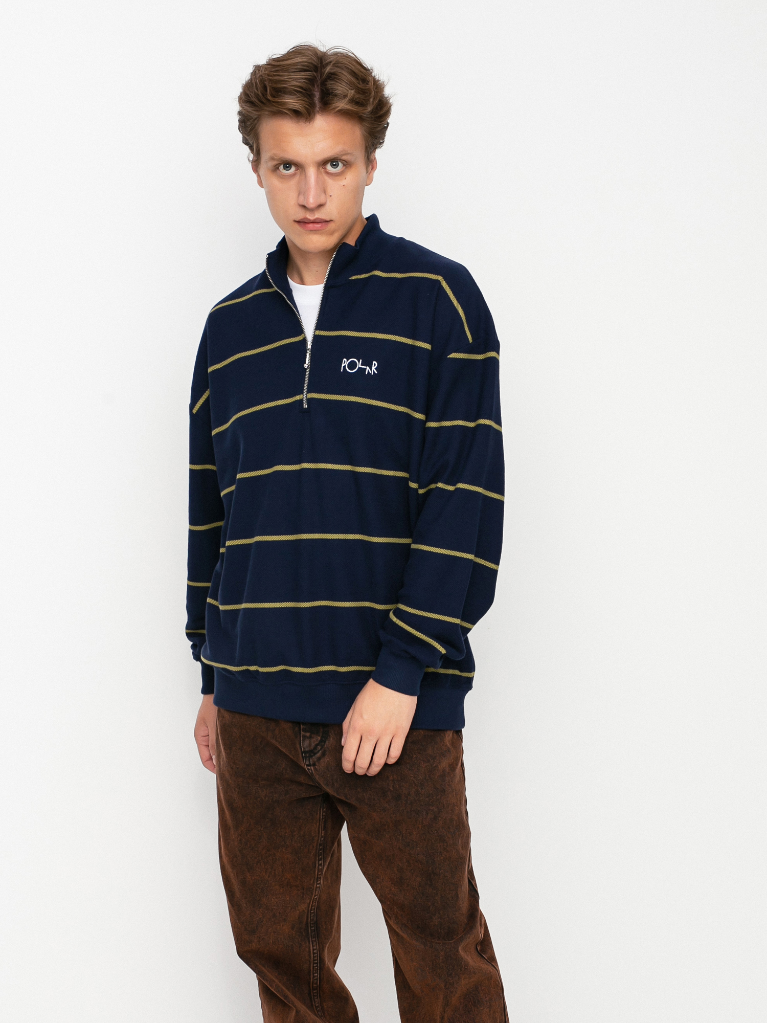 Polar Skate Stripe Zip Neck Sweatshirt - navy blue (navy)