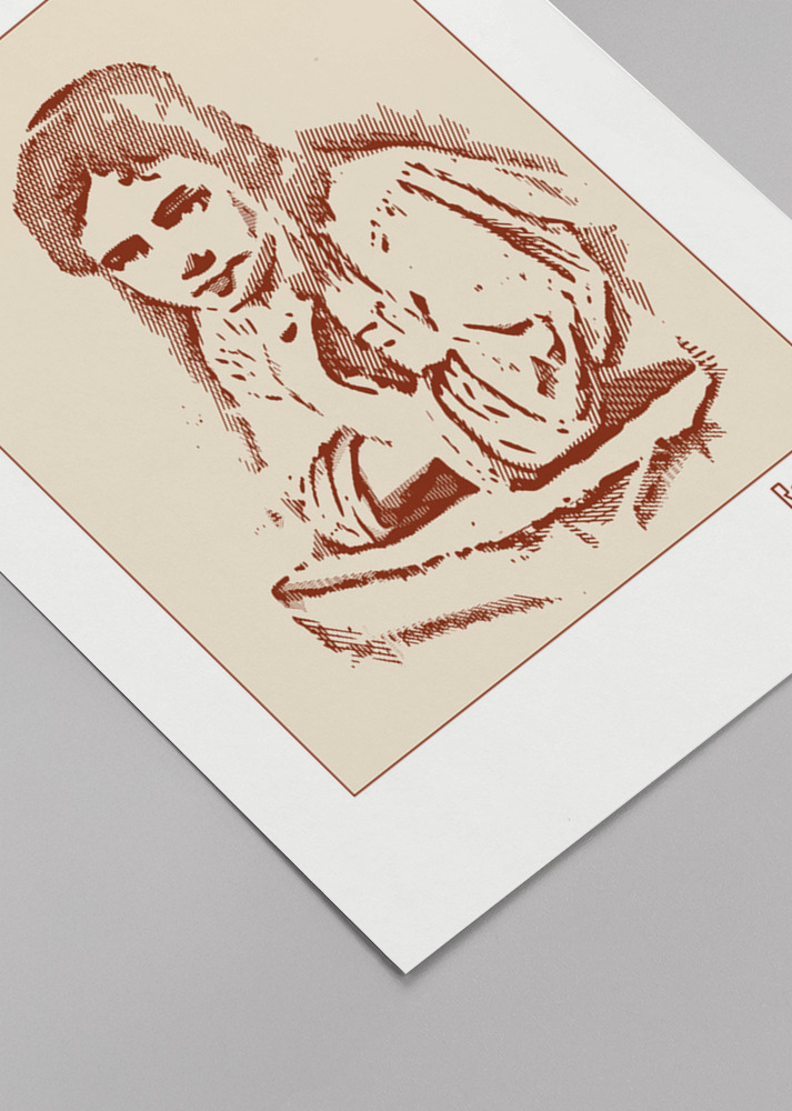 Line Art Minimalist – Young Girl Leaning On a Windowsill