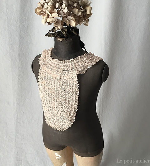 大人用) フランス アンティーク レース つけ襟 シャボ襟 レース