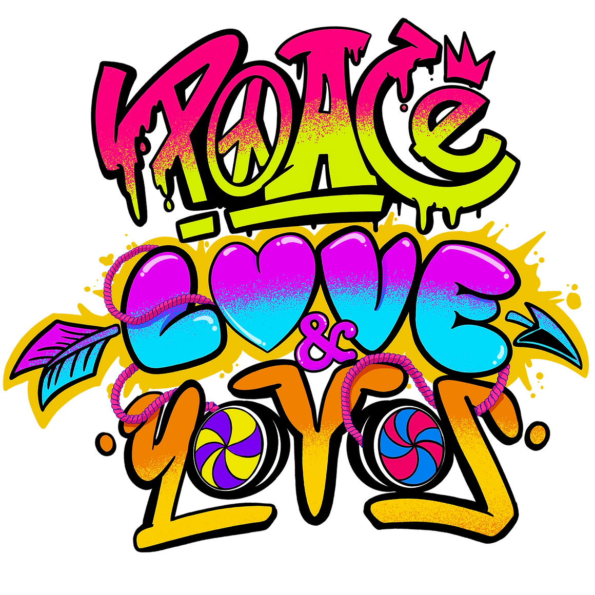 Peace, Love, & YOYO's GRAFFITI Edition *WHITE* | Richard Pigkaso