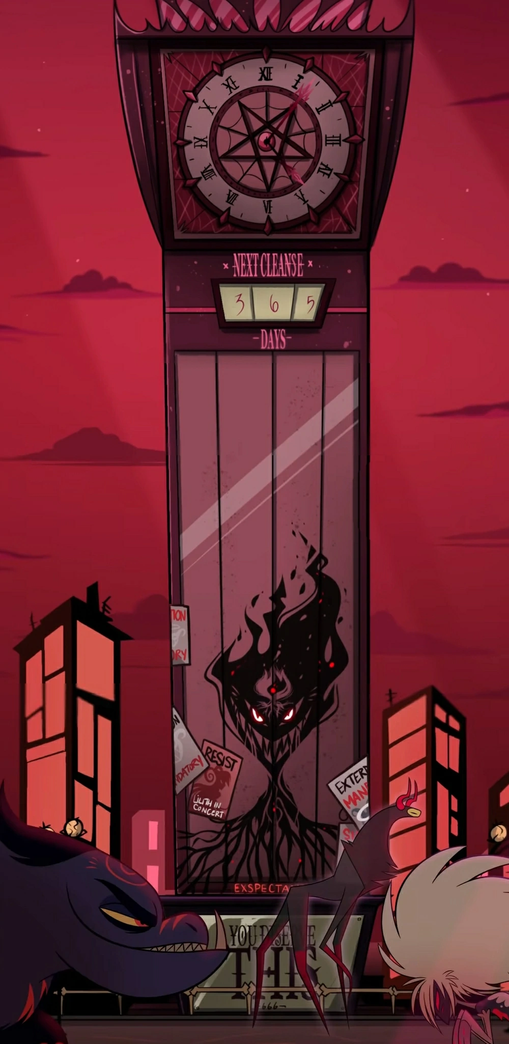 Pentagram City Clock Tower | Hazbin Hotel: Journey to the Light