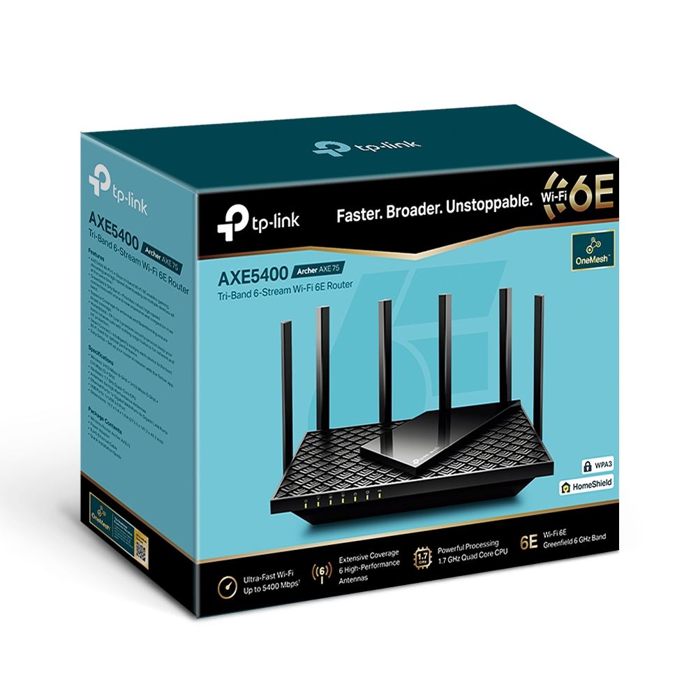 Archer AXE75 | AXE5400 Tri-Band Gigabit Wi-Fi 6E Router | TP-Link
