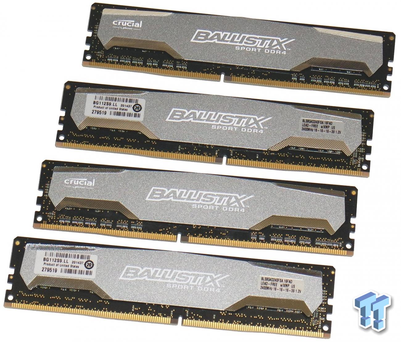 Crucial Ballistix Sport DDR4-2400 32GB Quad-Channel Memory Kit Review