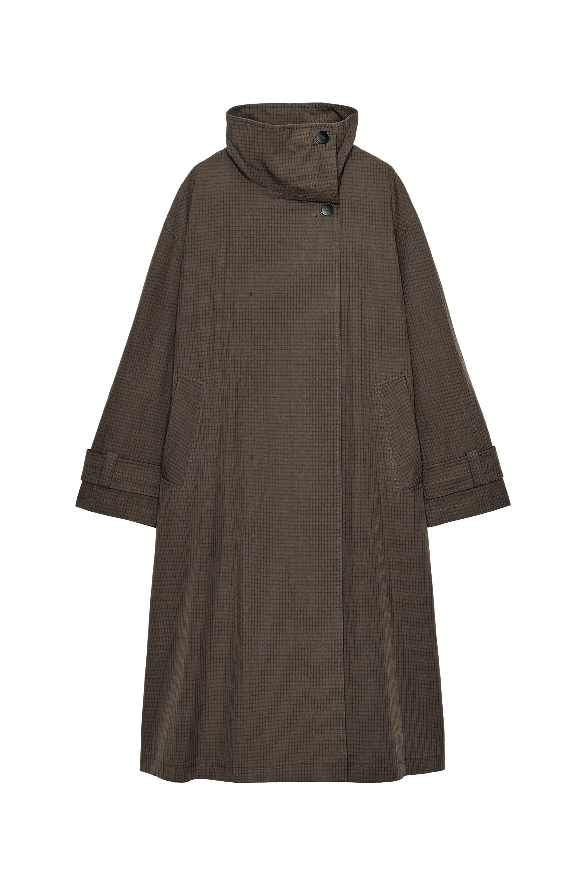 ZW PLAID OVERSIZED TRENCH COAT - Chocolate | ZARA United States