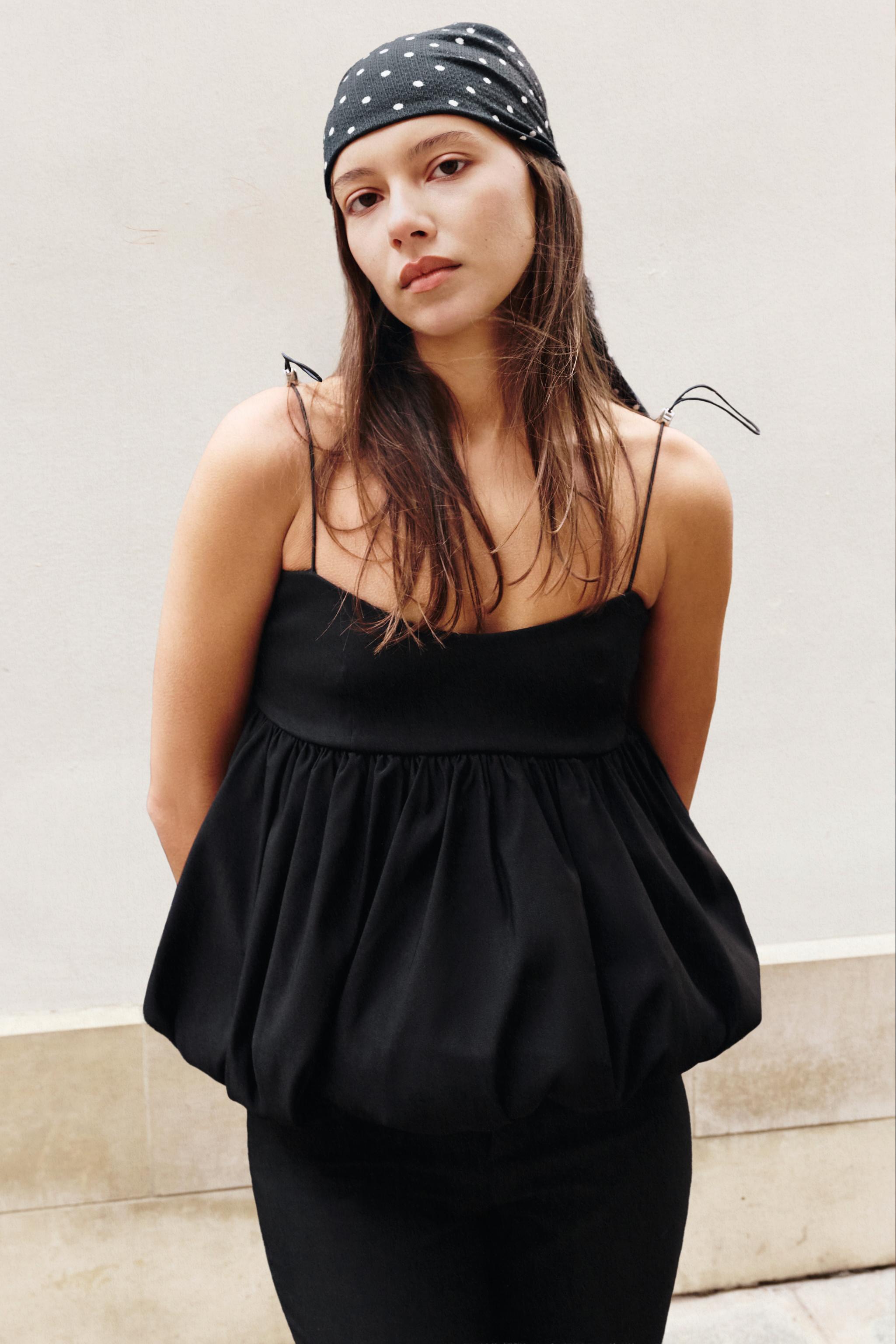 BALLOON STOPPER TOP - Black | ZARA Canada