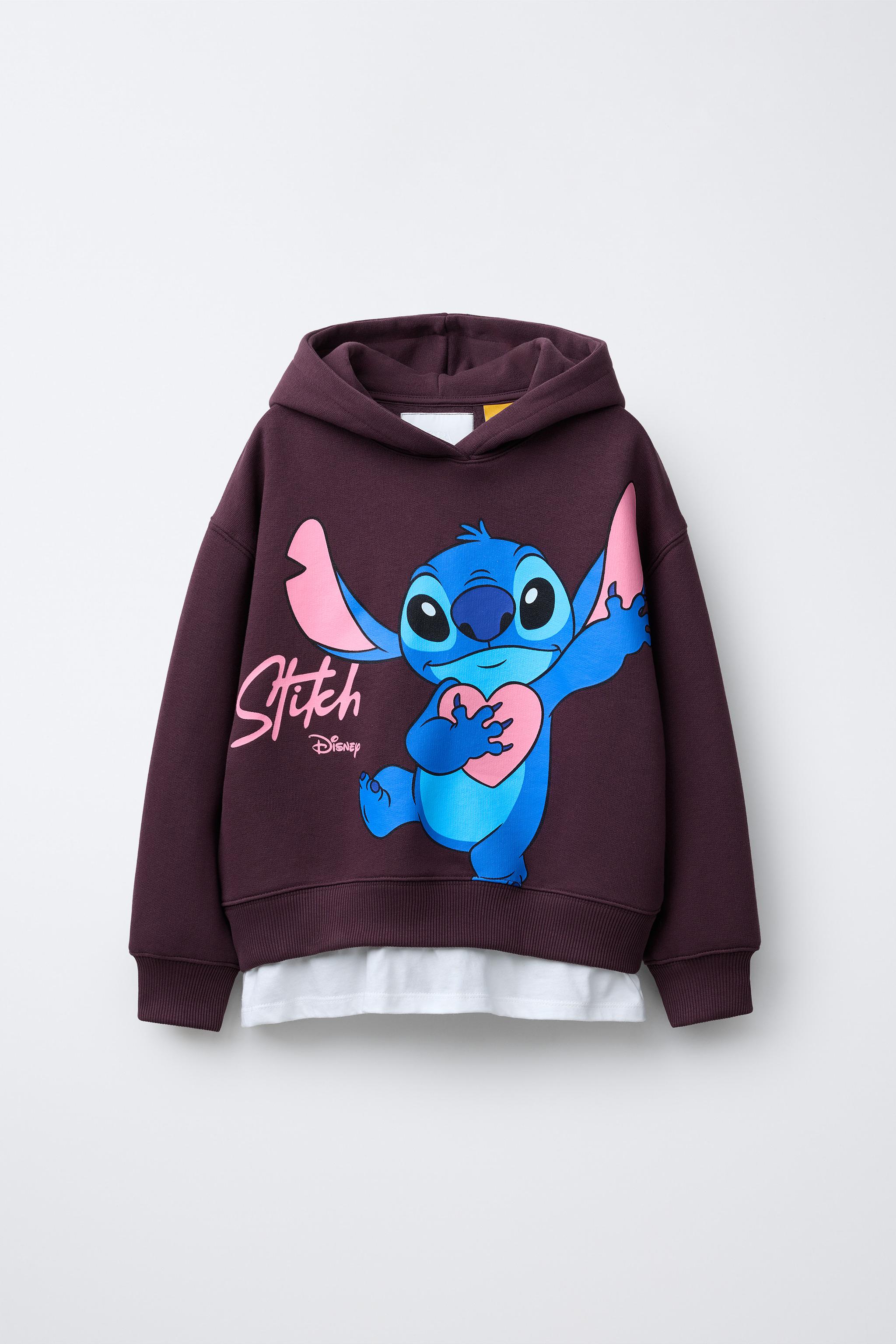 CONTRASTING LILO & STITCH © DISNEY HOODIE - Dark burgundy | ZARA