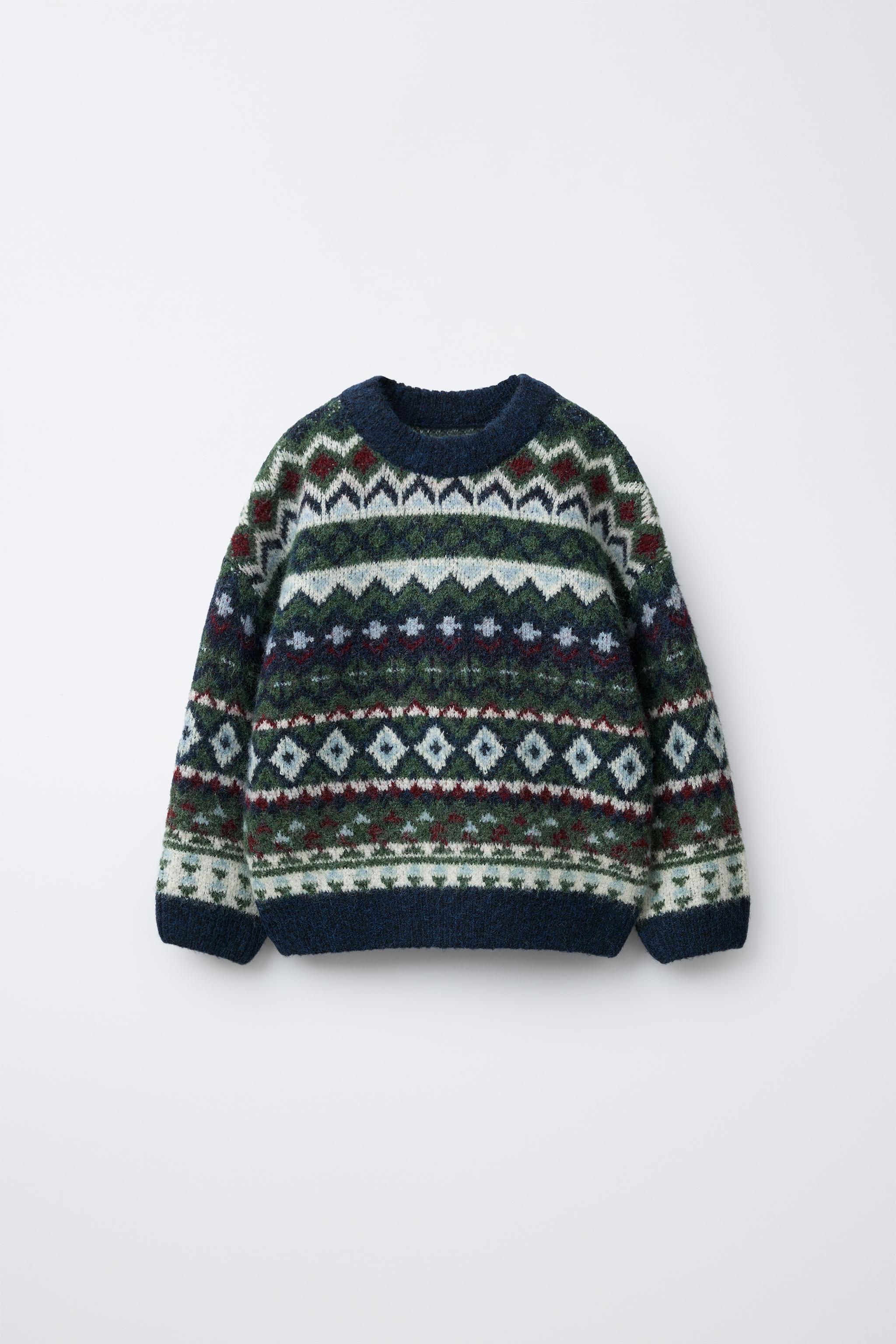 JACQUARD KNIT JUMPER - Blue marl | ZARA United States