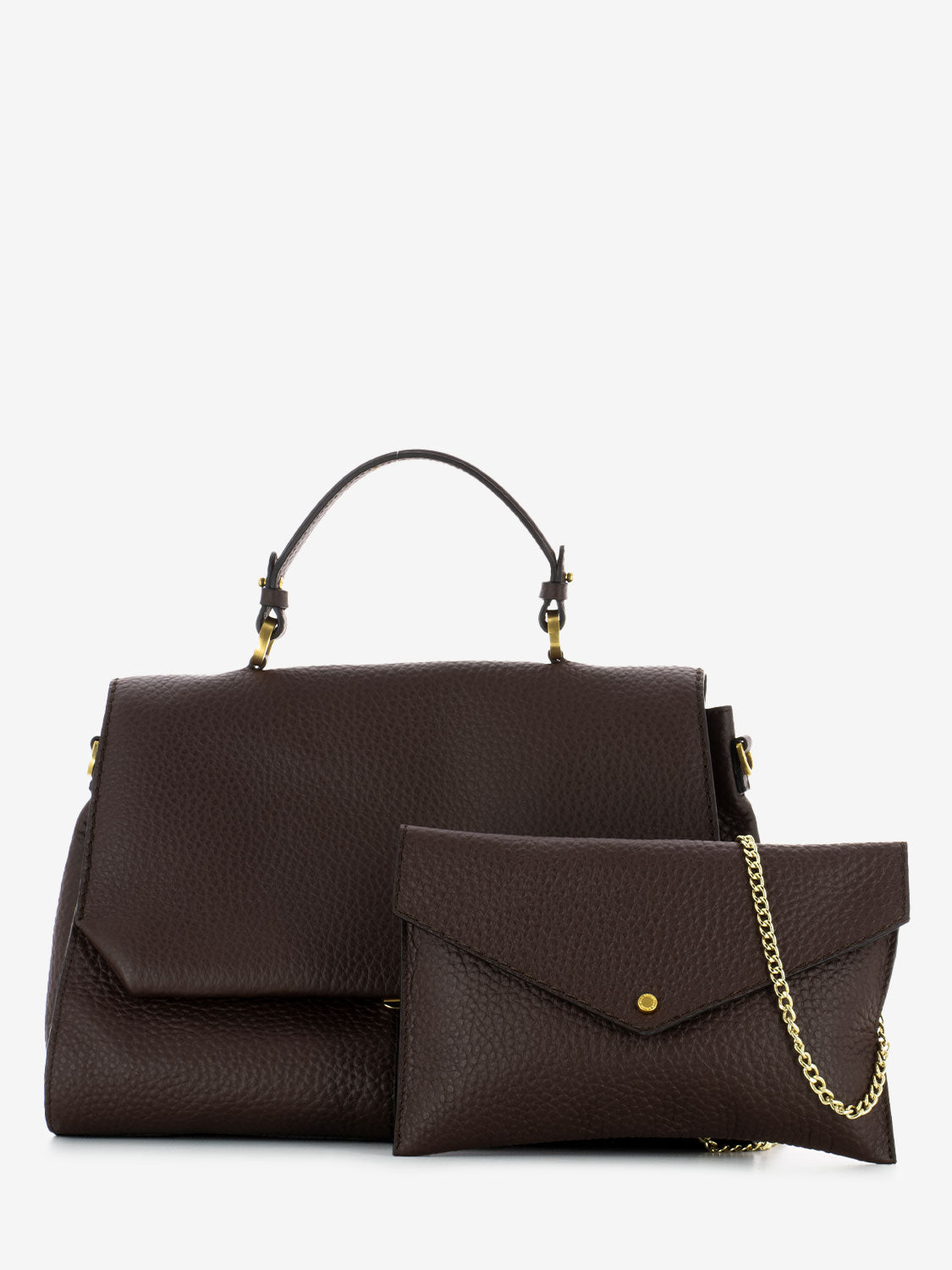 Loristella - Borsa a mano Muriel in pelle cioccolato | STIMM