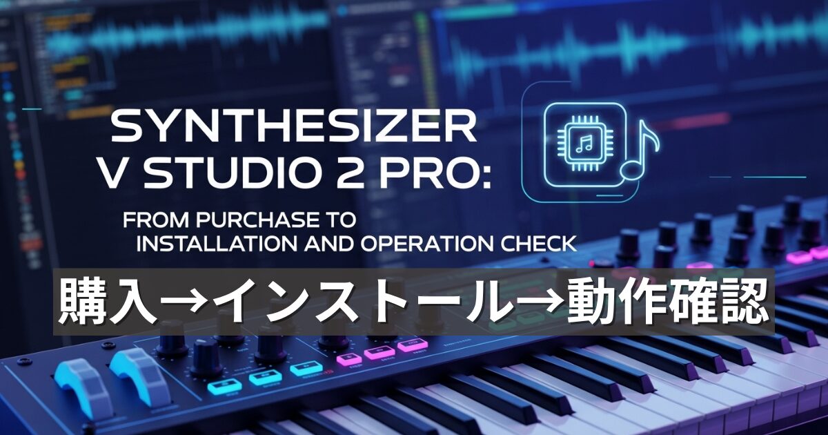Synthesizer V Studio 2 PROの購入からインストール、動作確認まで解説