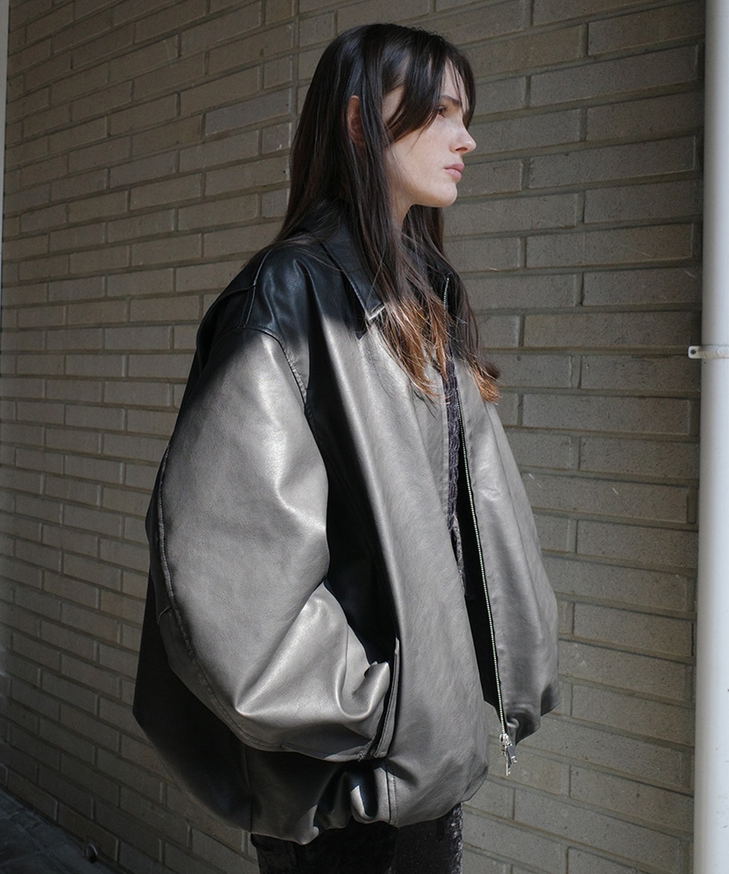 FAKE LEATHER BALLOON JACKET(1 BLACK): CLANE: WOMENS｜ STUDIOUS