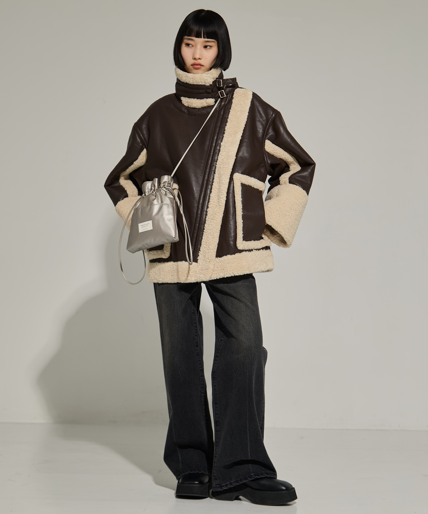 別注2wayショルダー巾着バッグ(FREE SILVER): beautiful people