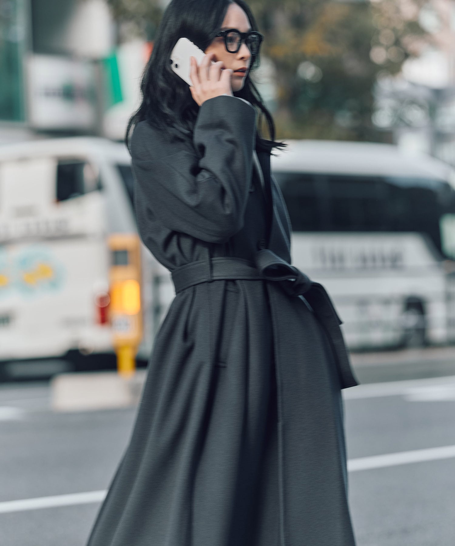 別注スタンドカラーロングコート(1 GREY): Dessin de mode: WOMENS