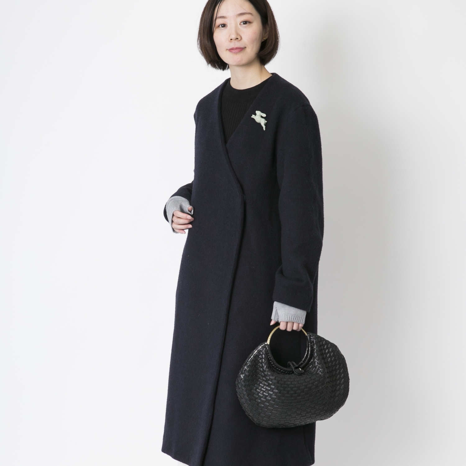 DRESS HERSELF/シルクカシミヤアームウォーマー グレー 2個セット -訳