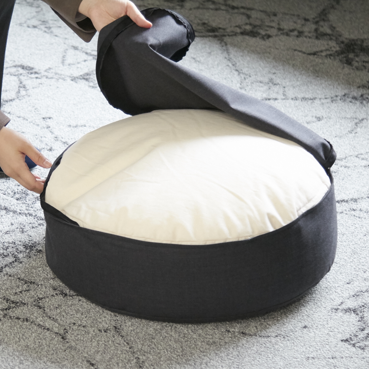 FIBER ART STUDIO/ソモウクッションチェア ラウンド -深く沈まず腰が