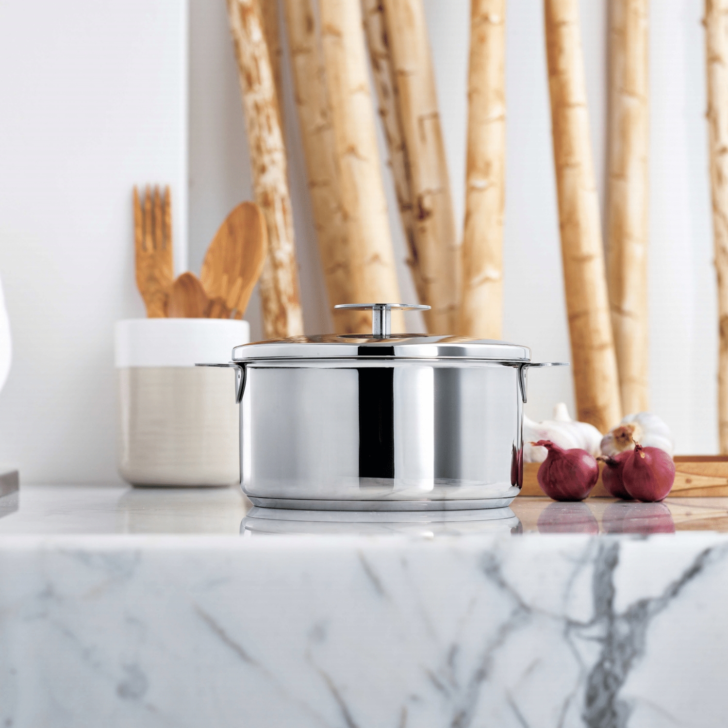 CRISTEL/グラフィット 深鍋 16cm -収納性抜群！ハンドル着脱式の