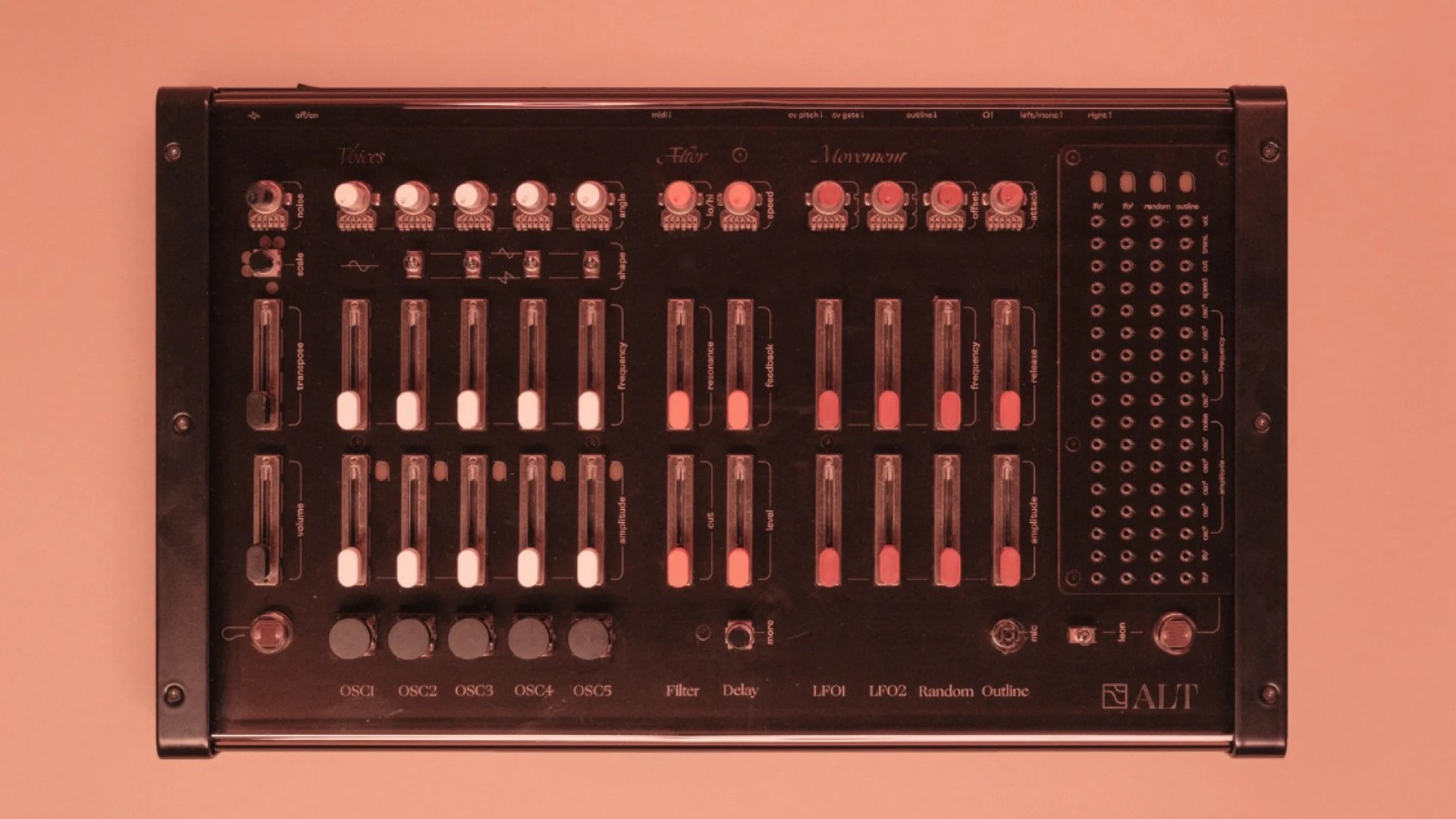 Cyma Forma ALT, a pin-matrix analog soundscape Synthesizer is
