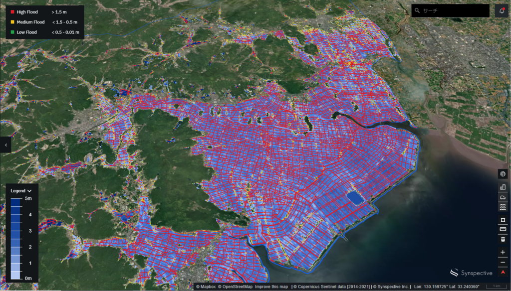 2021年8月佐賀県 六角川で発生した浸水状況の解析を実施 - Synspective